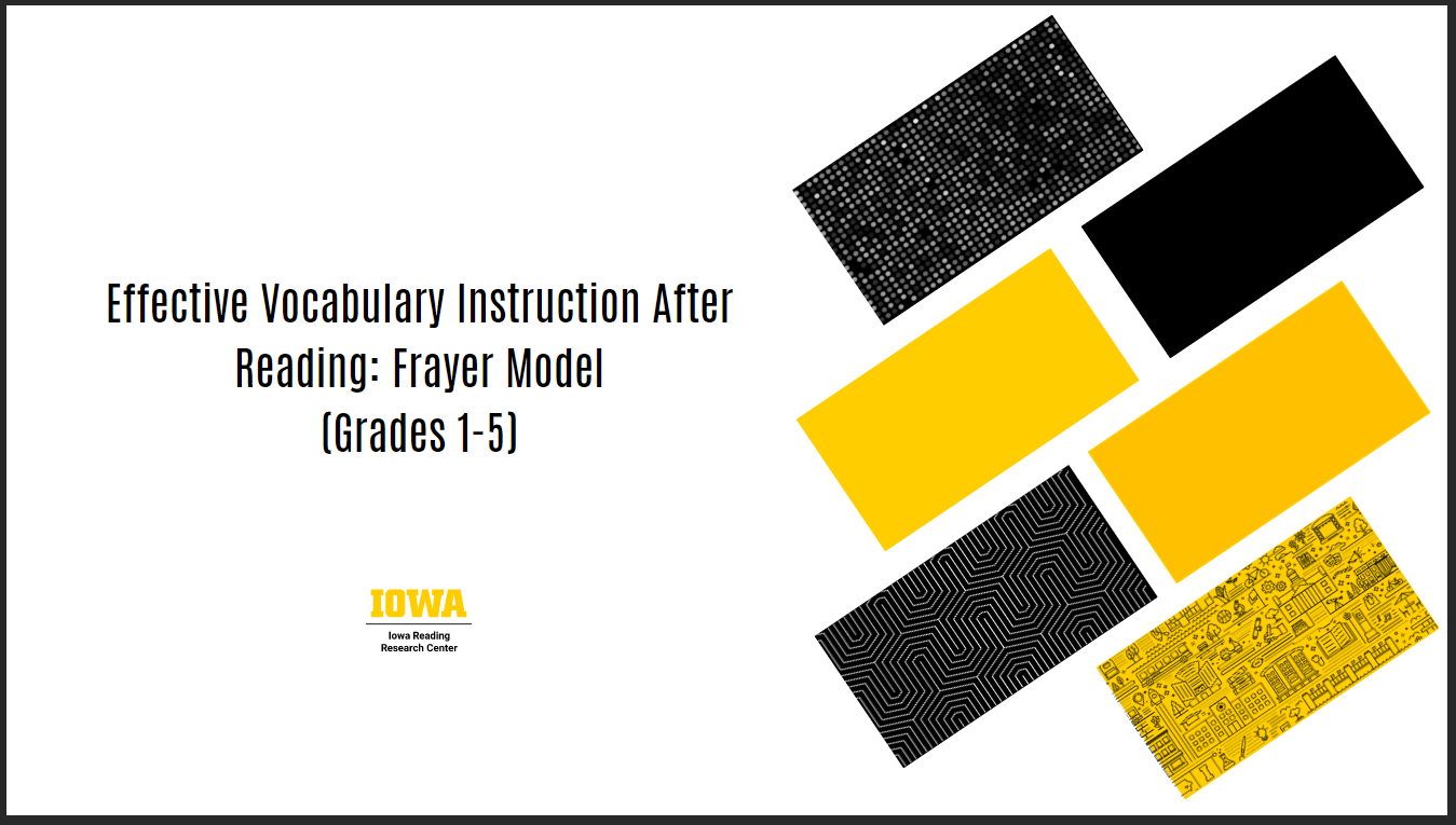 Graphic for Effective Vocabulary Instruction After Reading with IRRC logo and yellow and black design
