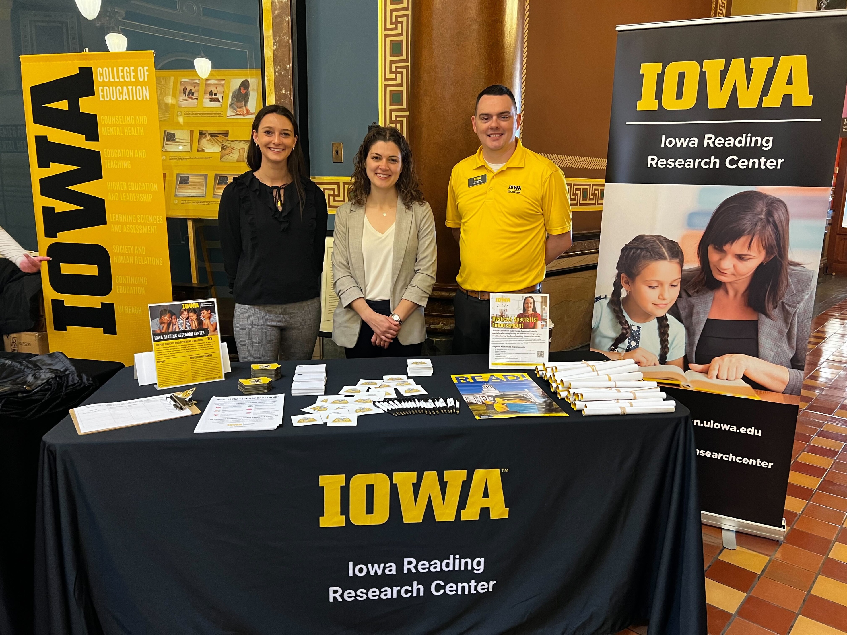 IRRC staff at a booth at the Iowa Capital Building