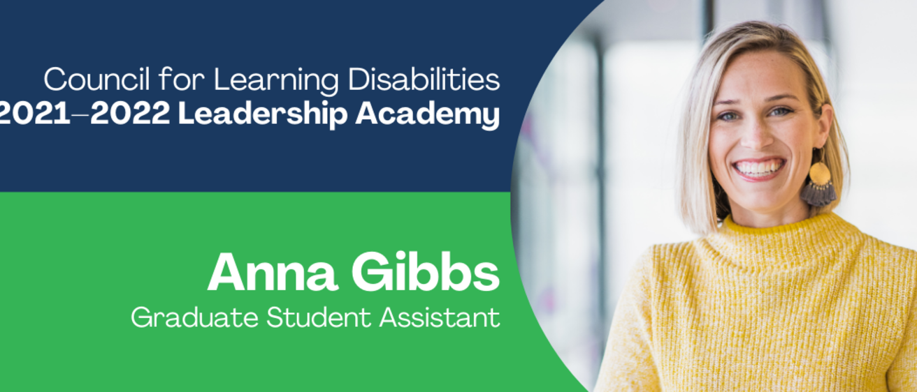 Graphic showing Anna Gibbs selection for leadership academy with her portrait