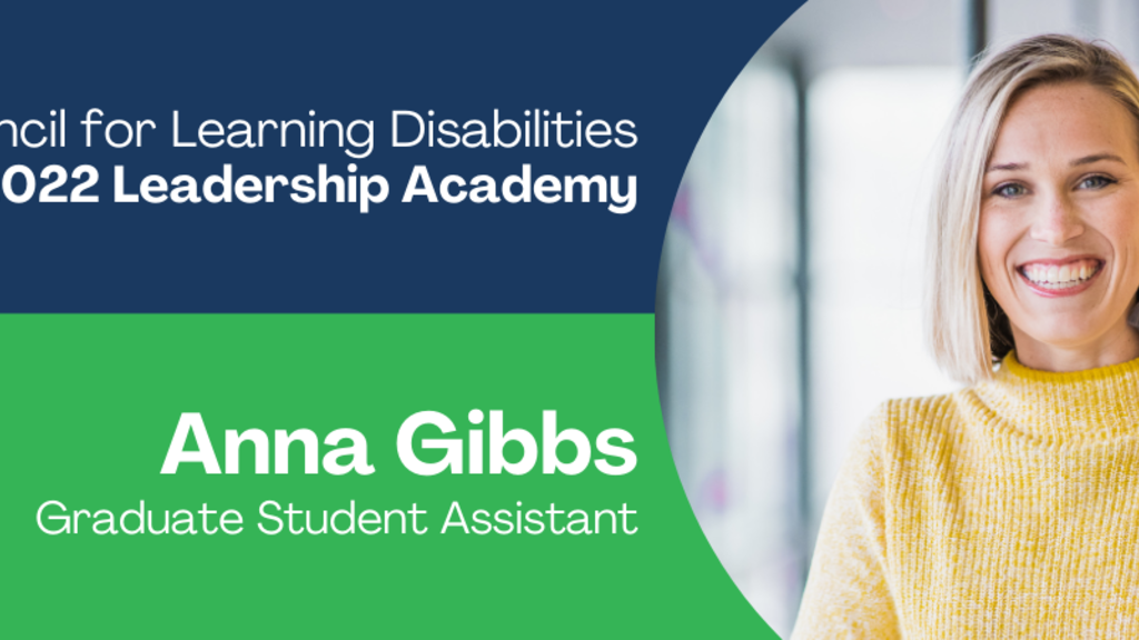 Graphic showing Anna Gibbs selection for leadership academy with her portrait
