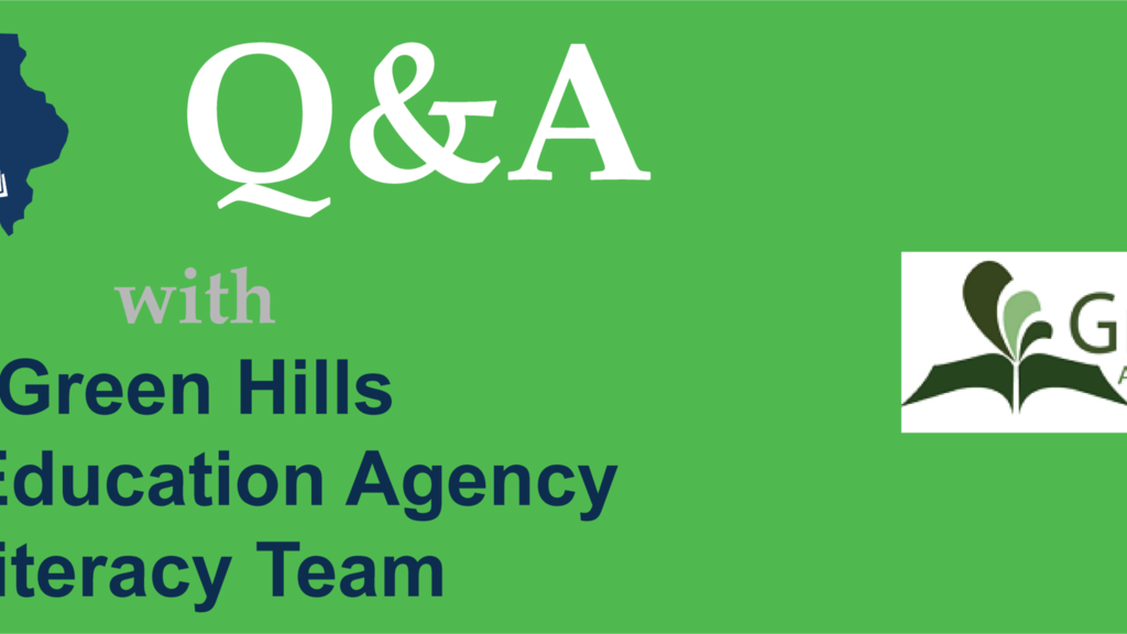 Green graphic with IRRC and Green Hills Area Education Agency branding with the text "Green Hills Area Education Agency Literacy Team"