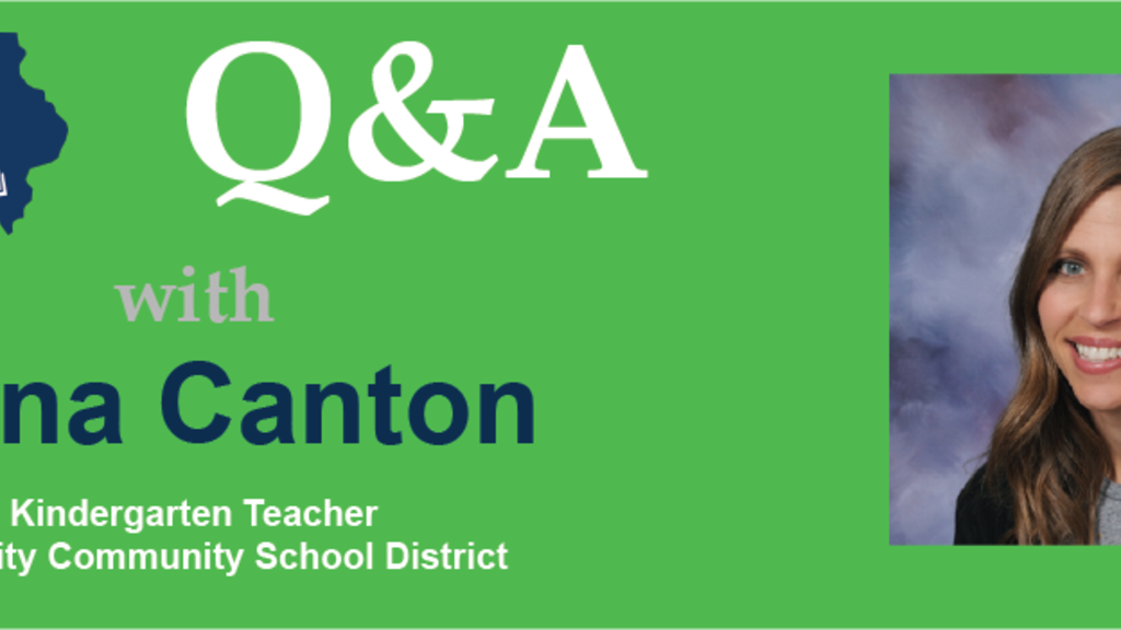 Green and blue graphic with "Q&A with Anna Canton" and a portrait of Anna